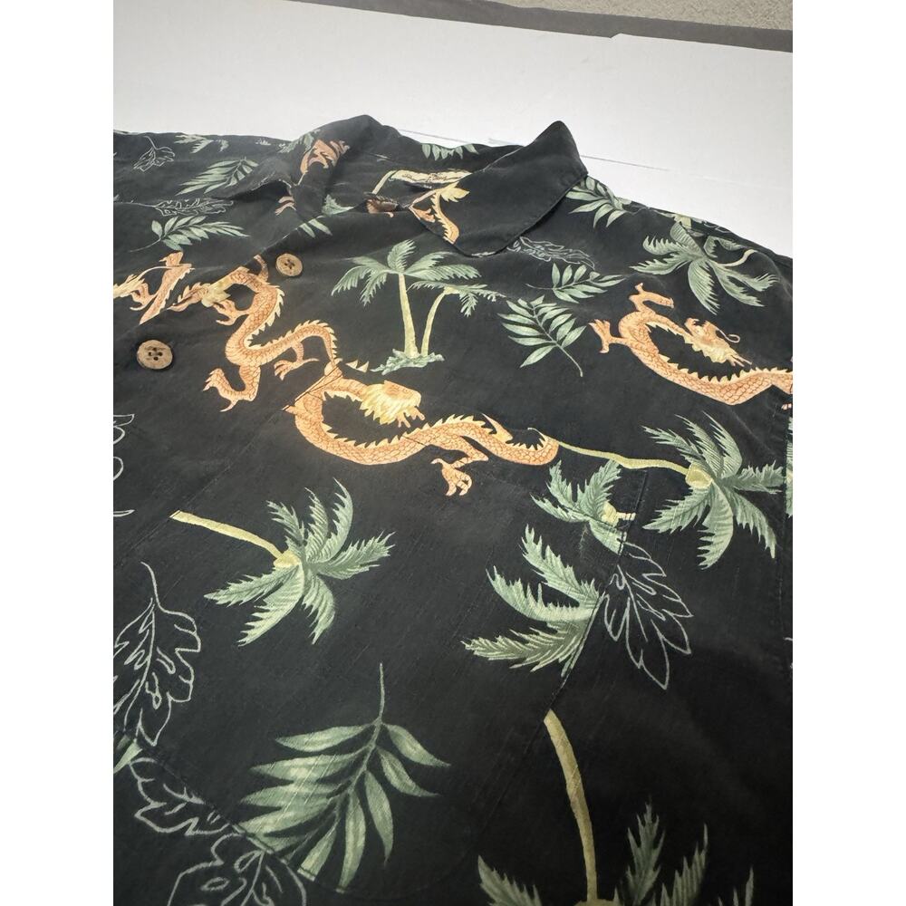 Tommy Bahama Hawaiian Shirt Silk Size L Chinese Dragon Cruise Tropical Beach - Picture 2 of 11